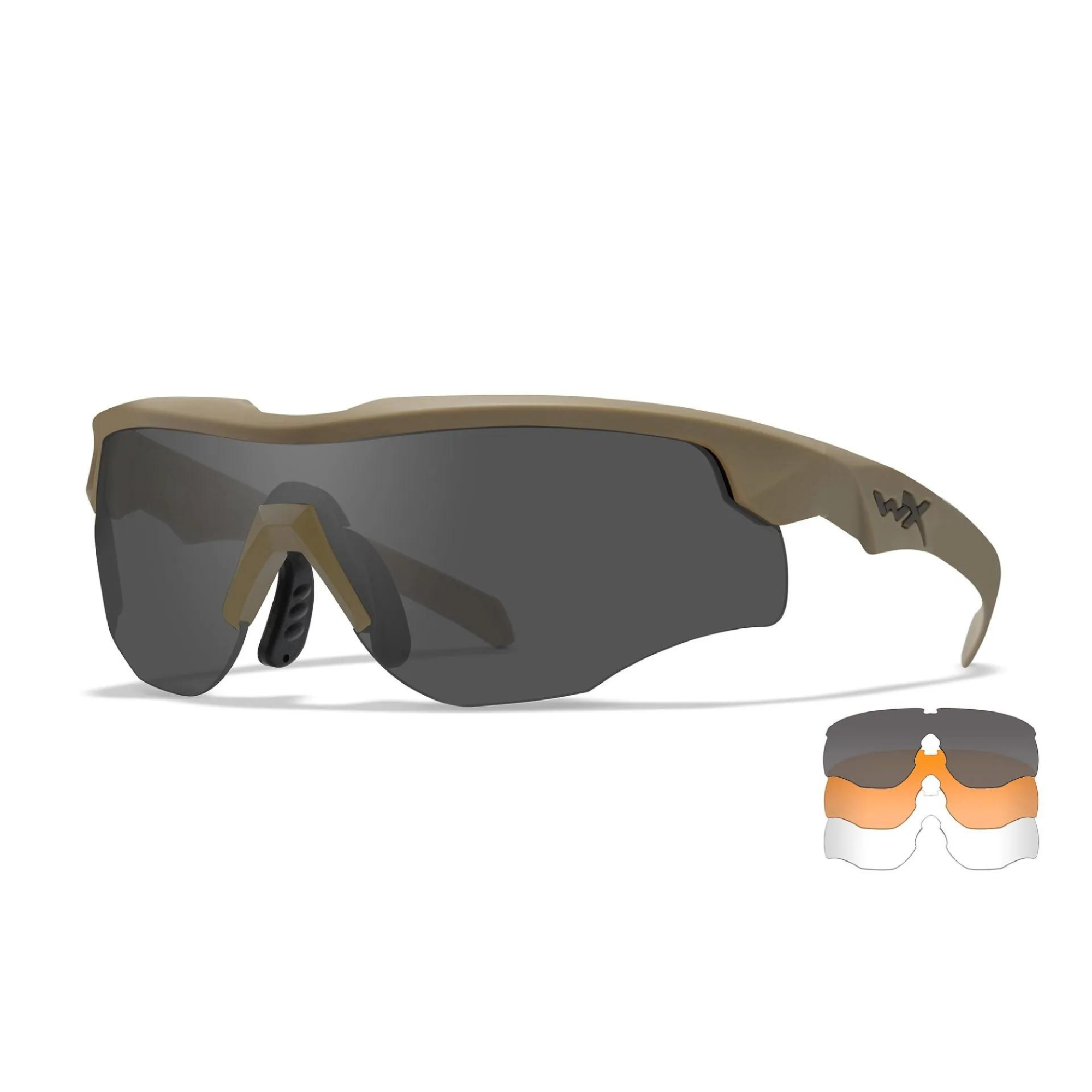 Lunettes Balistique WX ROGUE COMM - Triple Pack Verre Fumé + Verre Incolore + Verre Orange