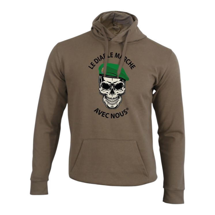 Sweat à capuche Le Diable Marche avec Nous