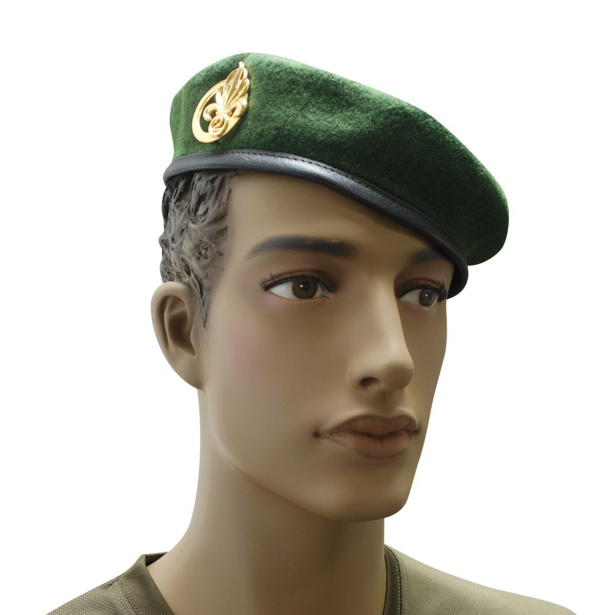 Béret Militaire Légion Étrangère avec Bord en Cuir