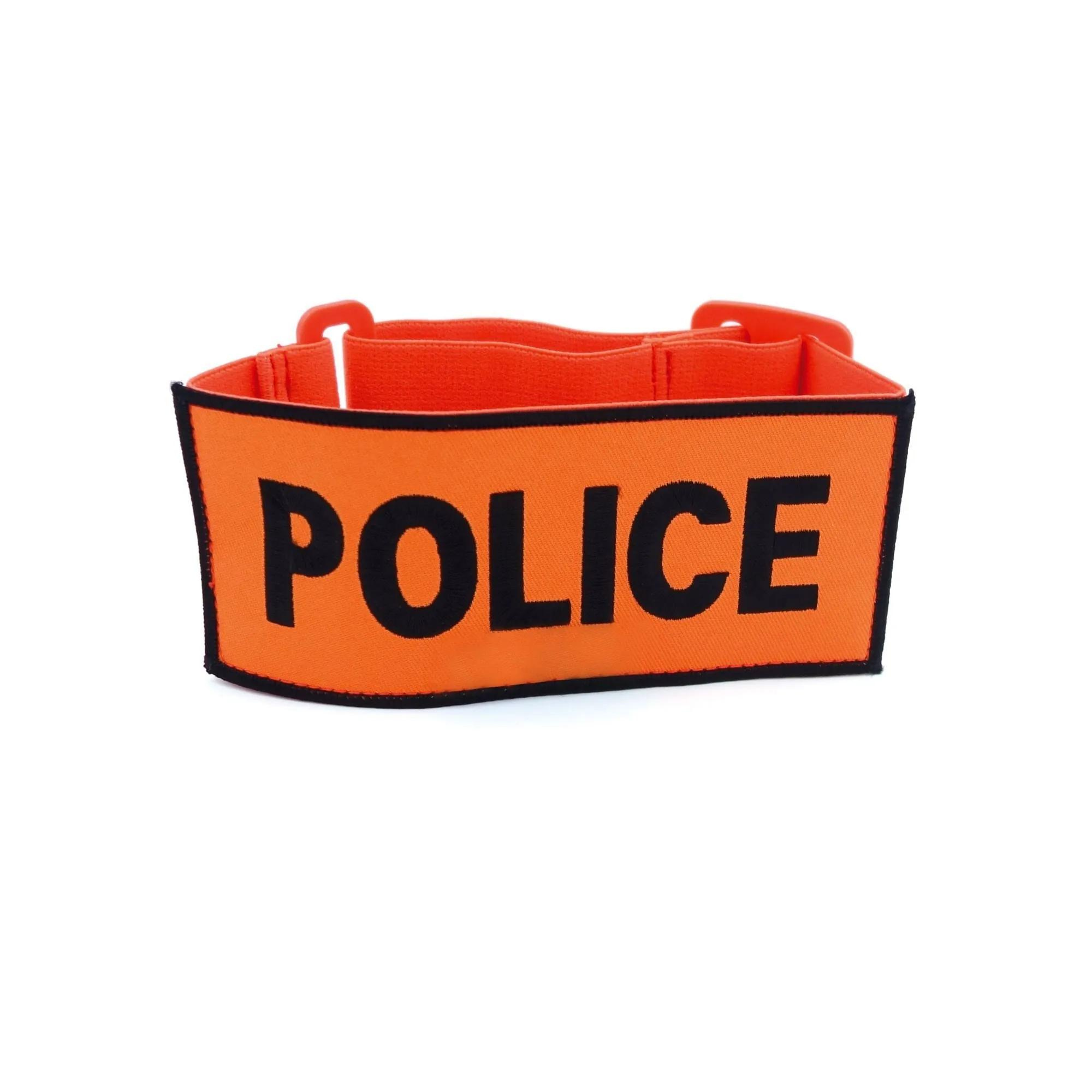 Brassard Brodé Orange Fluo Police