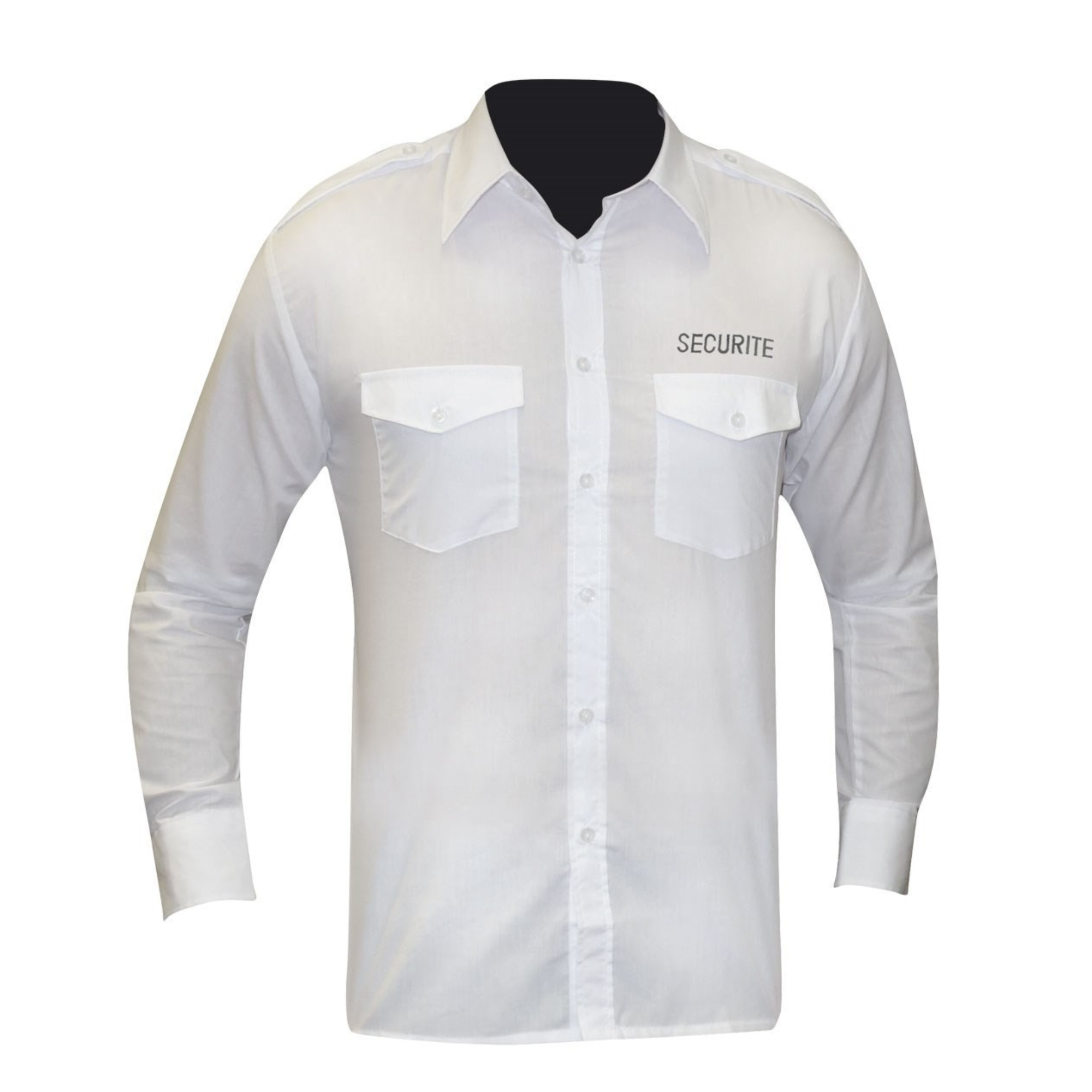 Chemise de Pilote Blanche à Manches Longues Brodé Sécurité