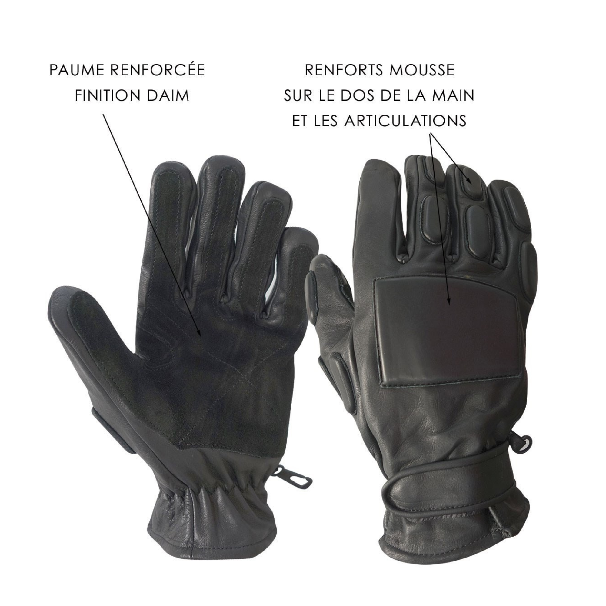 Gants SWAT Anti-Chocs en Cuir