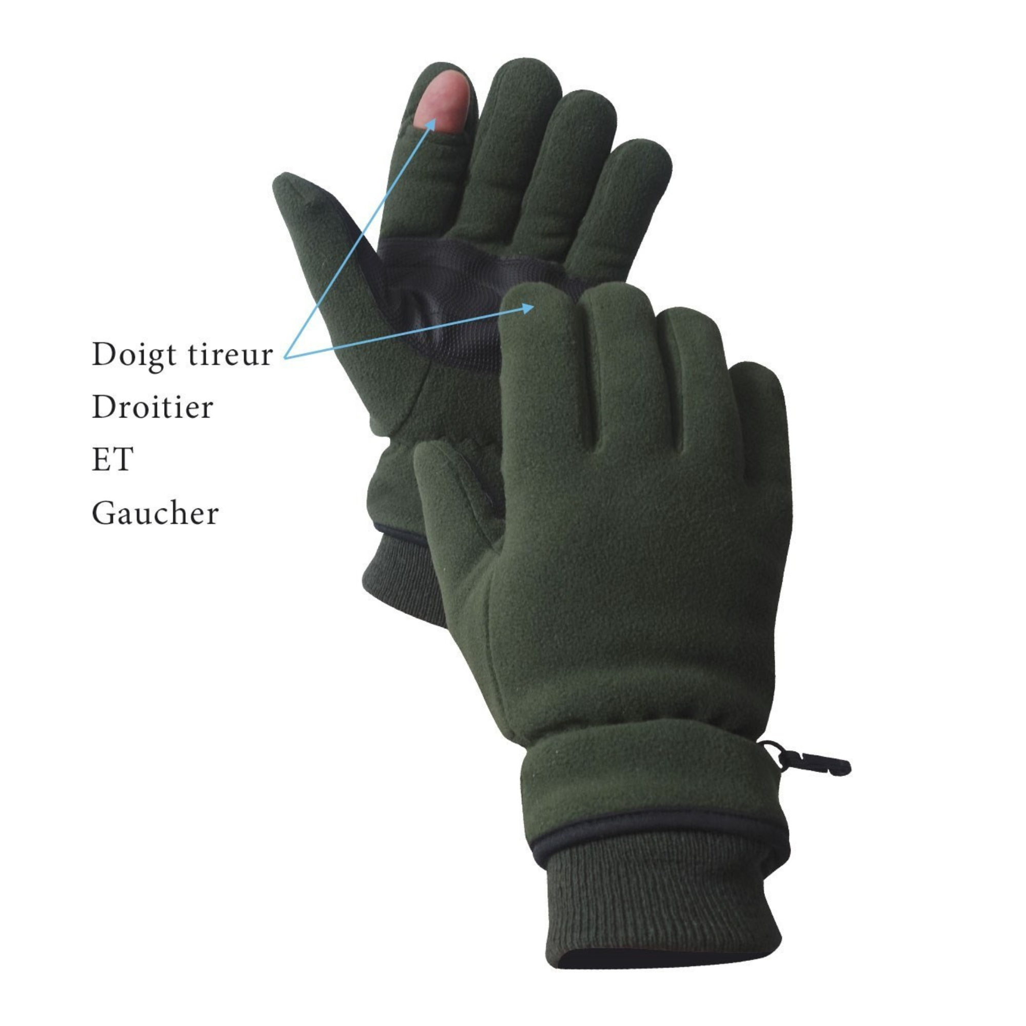 Gants en Polaire Thinsulate® avec Doigt Tireur