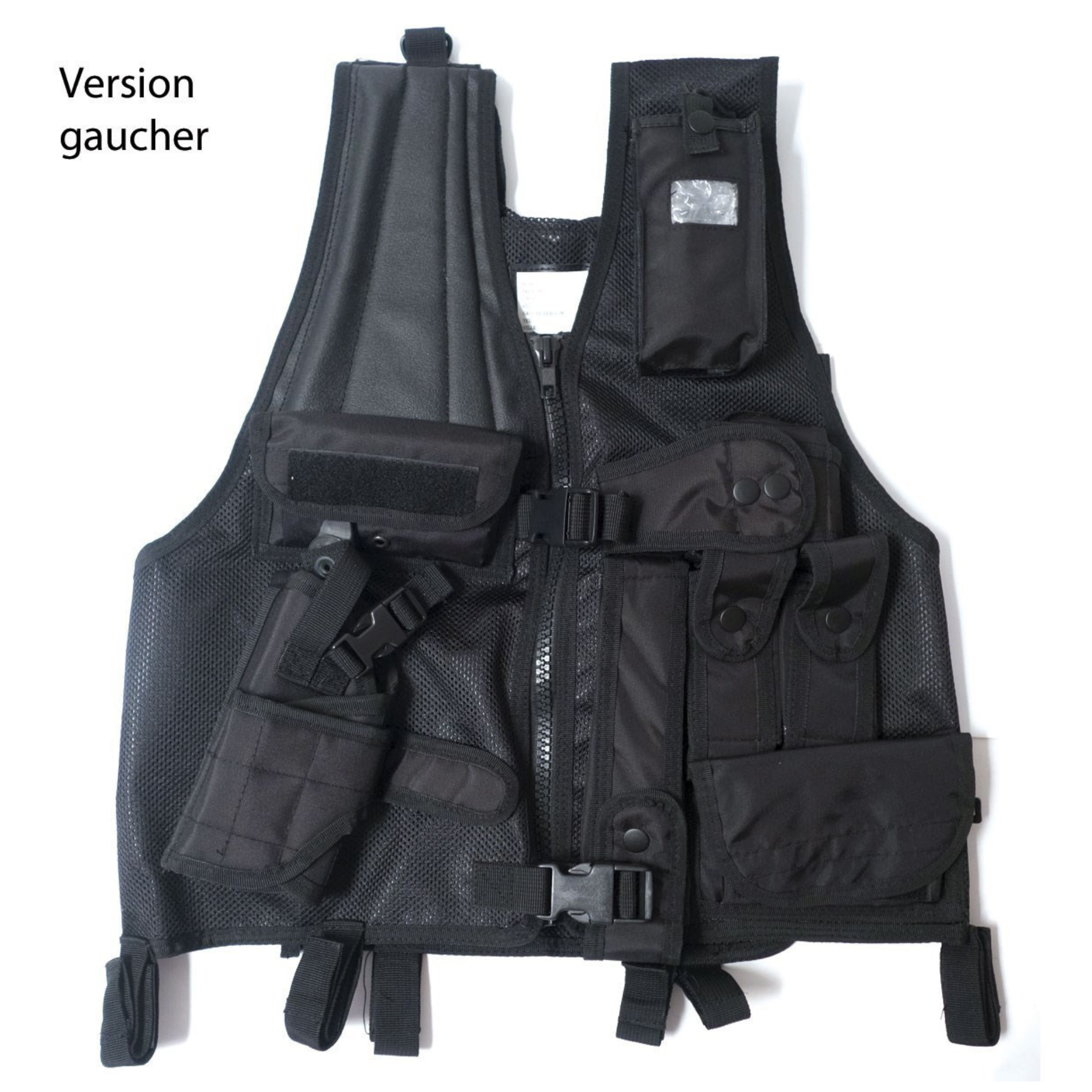 Gilet Tactique Force d'Intervention avec Holster pour PA ou Taser