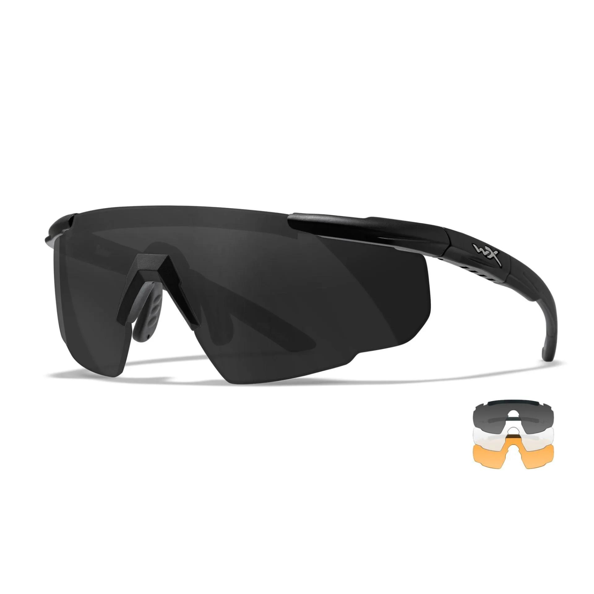 Lunettes Balistique SABER ADVANCED - Triple Pack Verre Fumé + Verre Incolore + Verre Orange