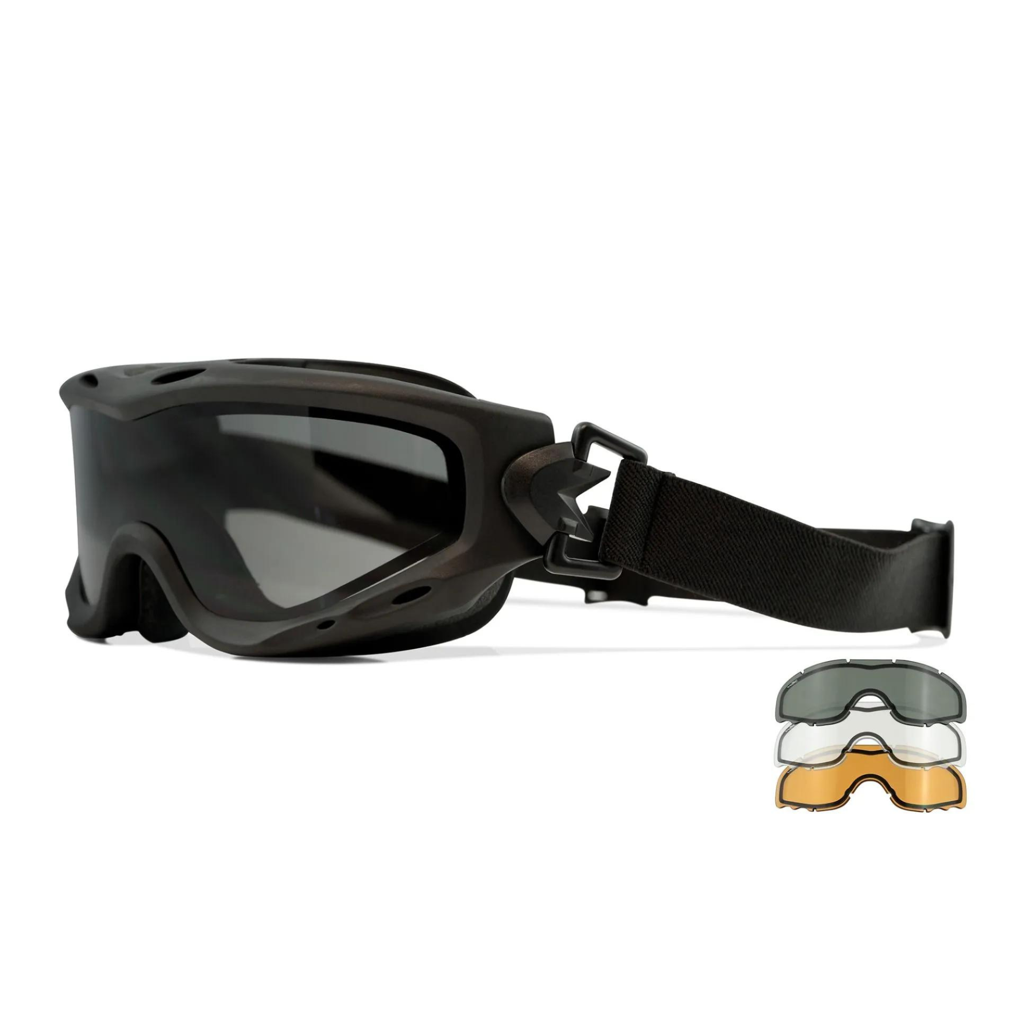 Masque Balistique SPEAR DUAL LENS - Triple Pack Verre Fumé + Verre Incolore + Verre Orange