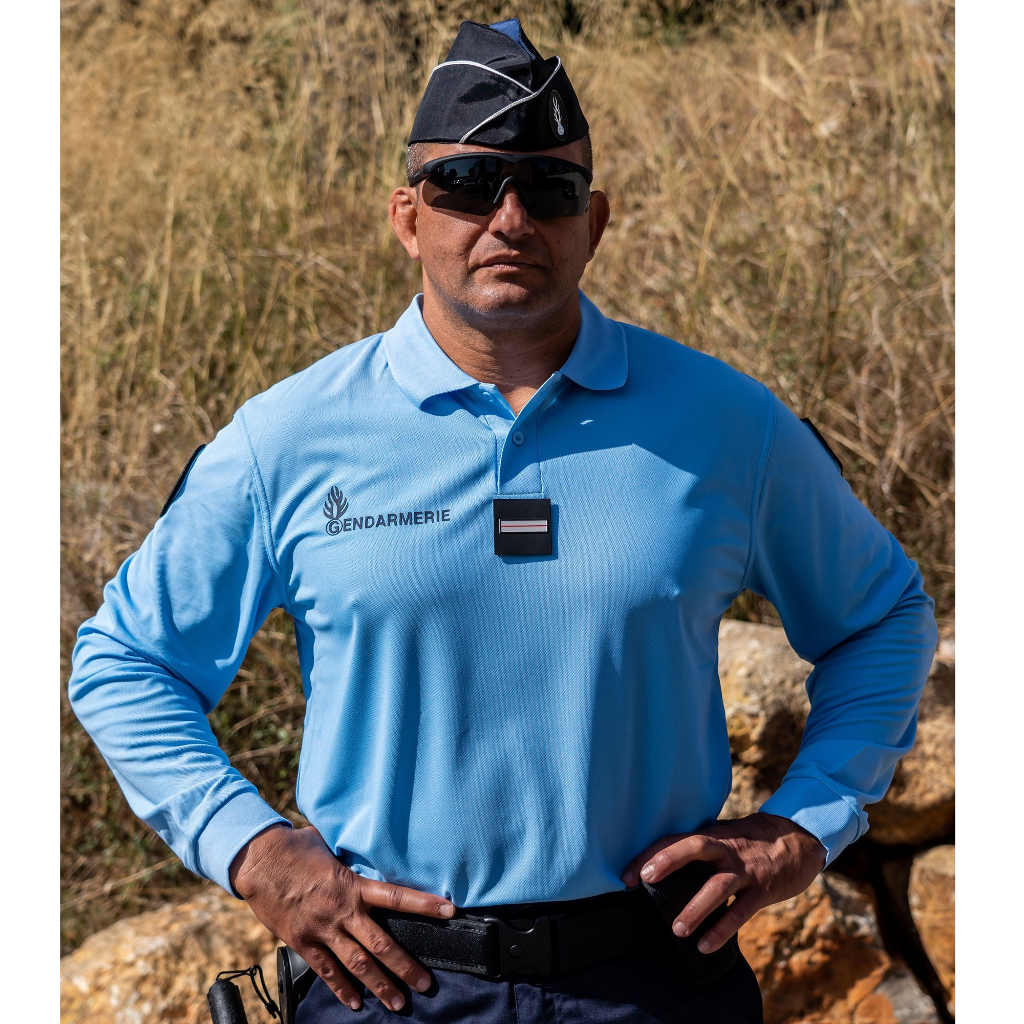 Polo Gendarmerie Bleu Cooldry® Manches Longues