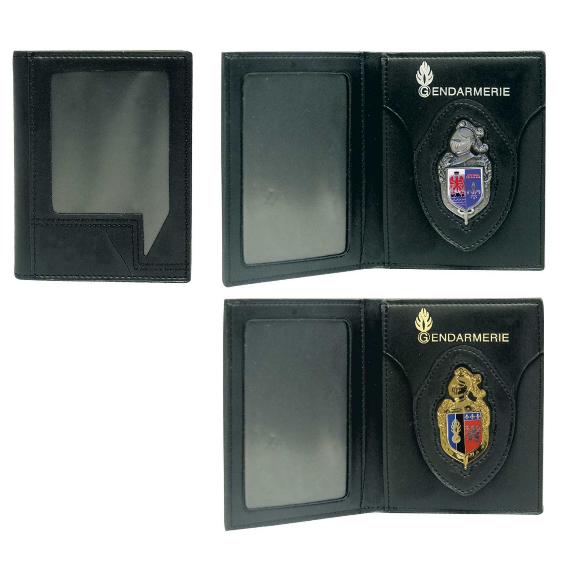 Porte-Cartes Horizontal en Cuir avec Bayard et Pin's Régional