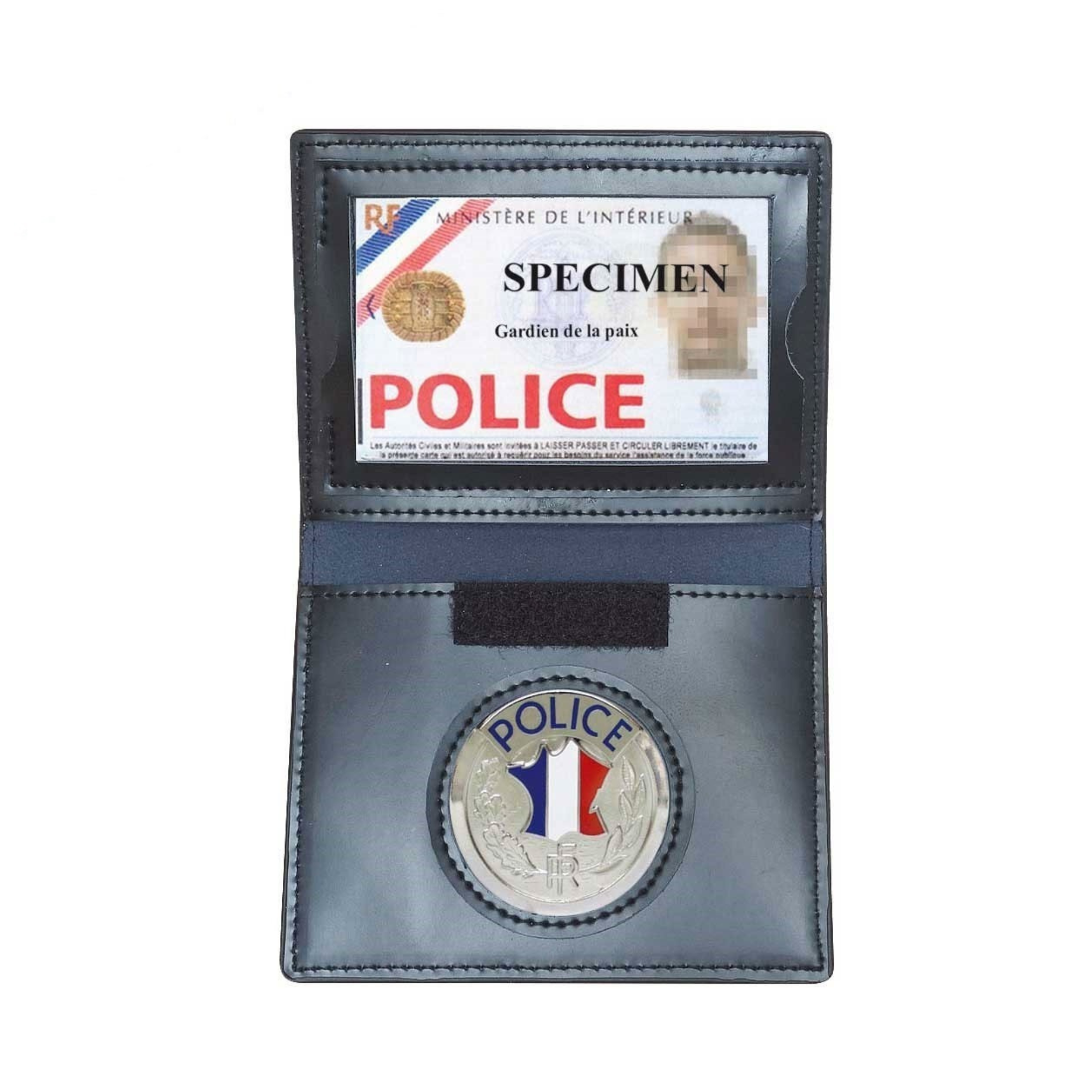 Porte-Cartes en Cuir 2 Volets, Emplacement Carte Navigo et Médaille Police