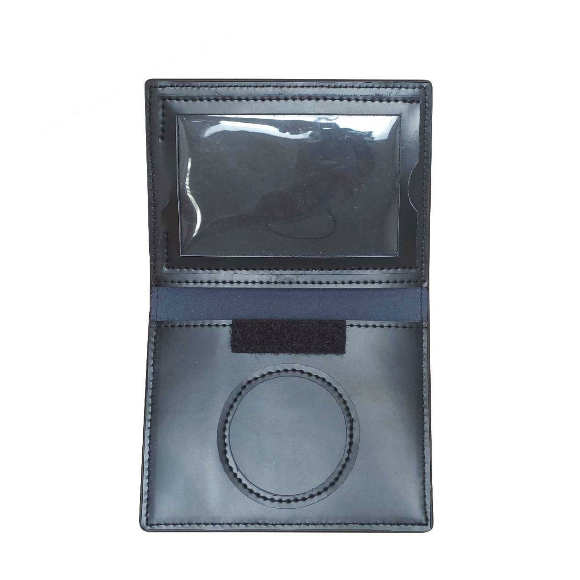 Porte-Cartes en Cuir 2 Volets Format CB avec Médaille Police