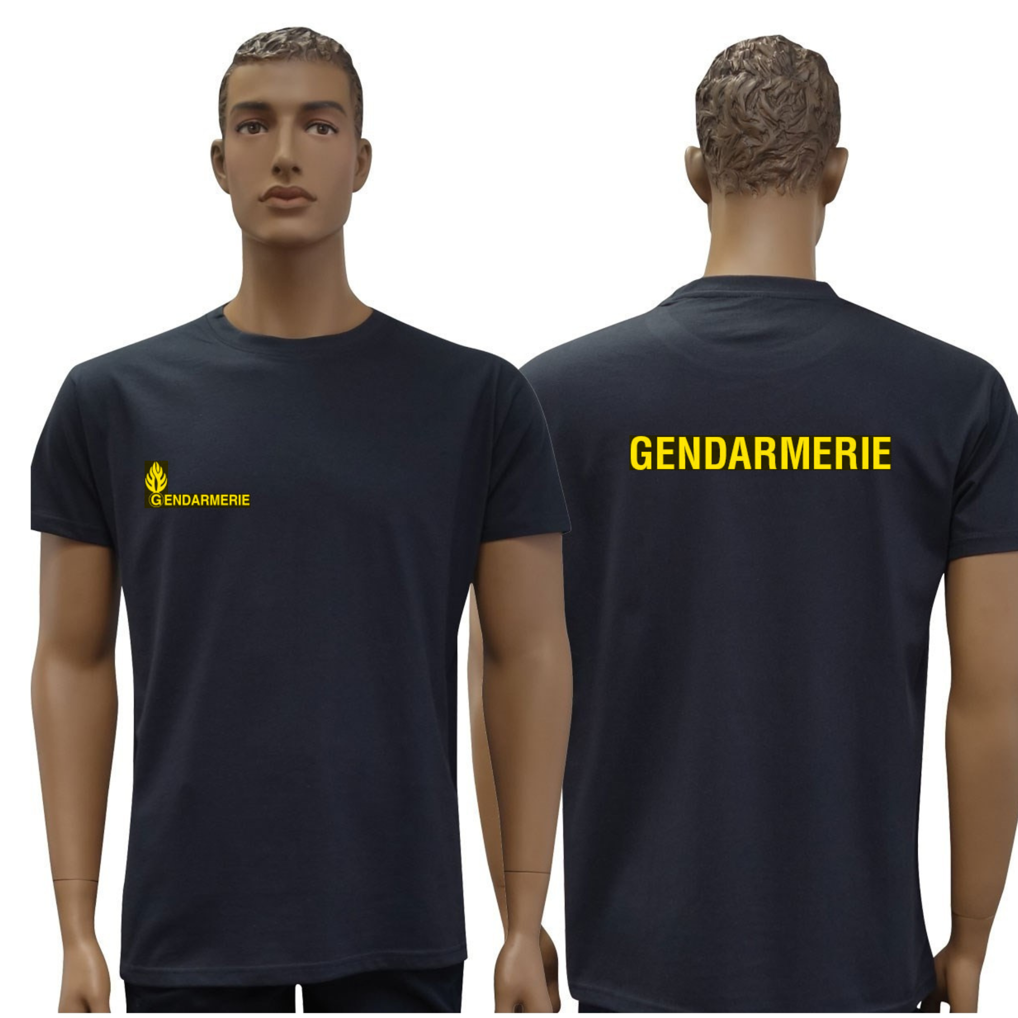 T-shirt Bleu Marine à Manches Courtes Impression Gendarmerie Mobile