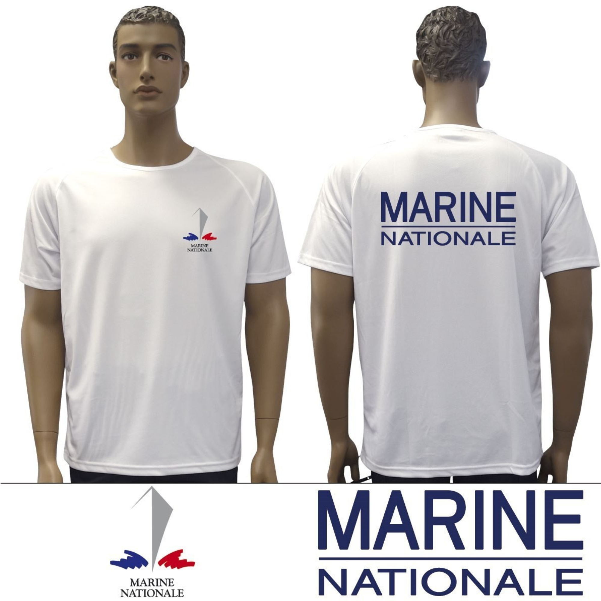 T-shirt FELIN Blanc à Manches Courtes Marine Nationale