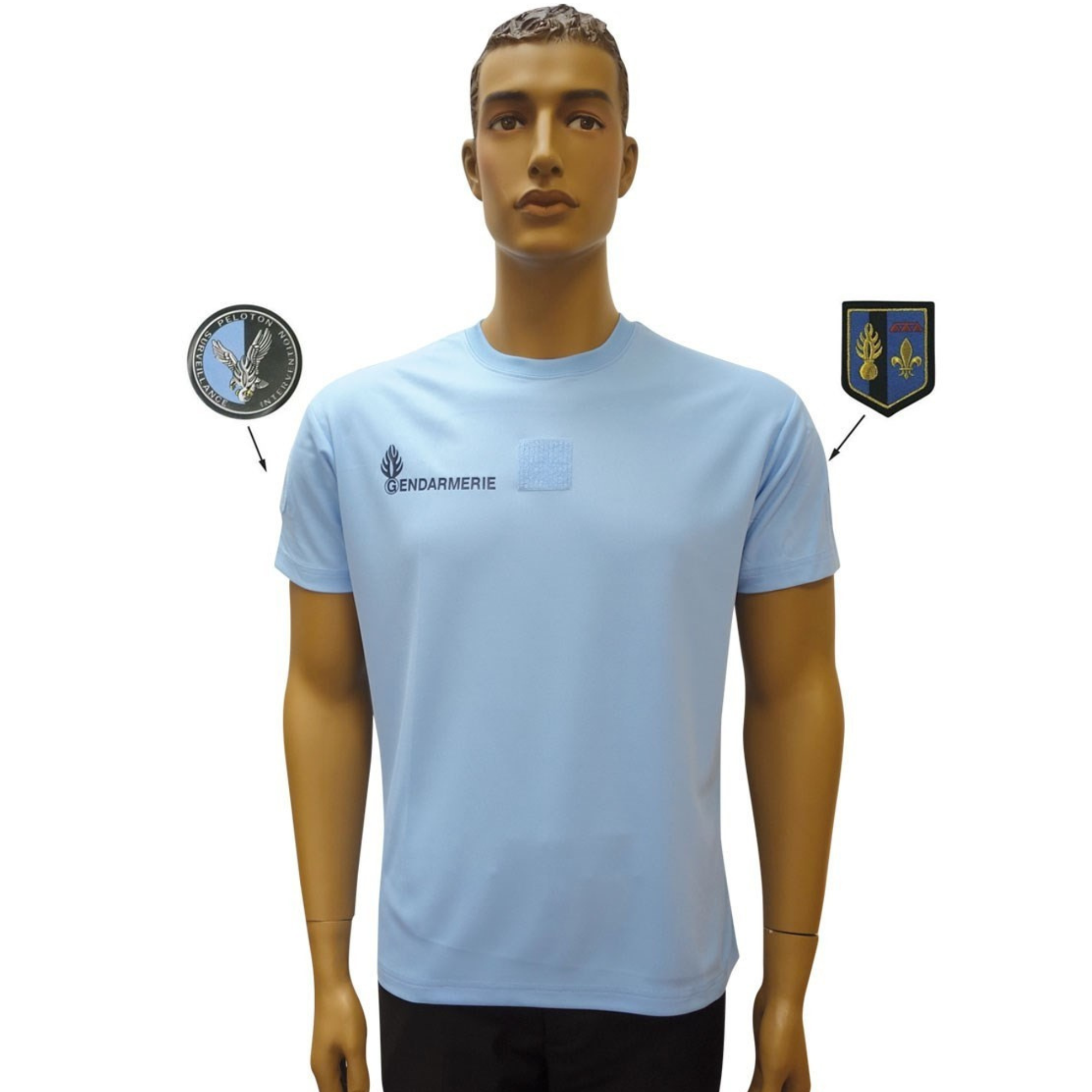 T-shirt Tactique Bleu Cooldry® Manches Courtes Gendarmerie