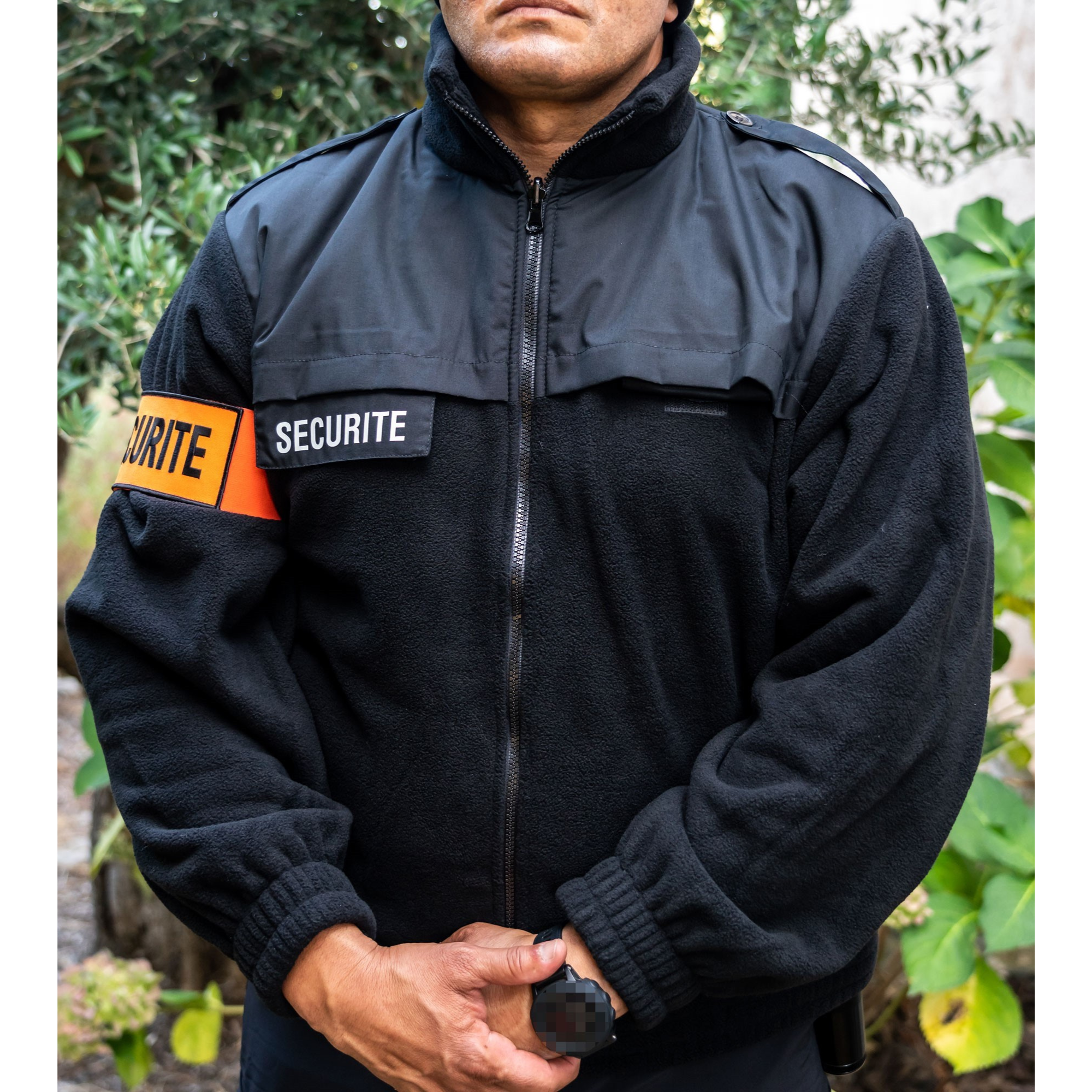 Veste en Polaire Noir avec Flaps Sécurité