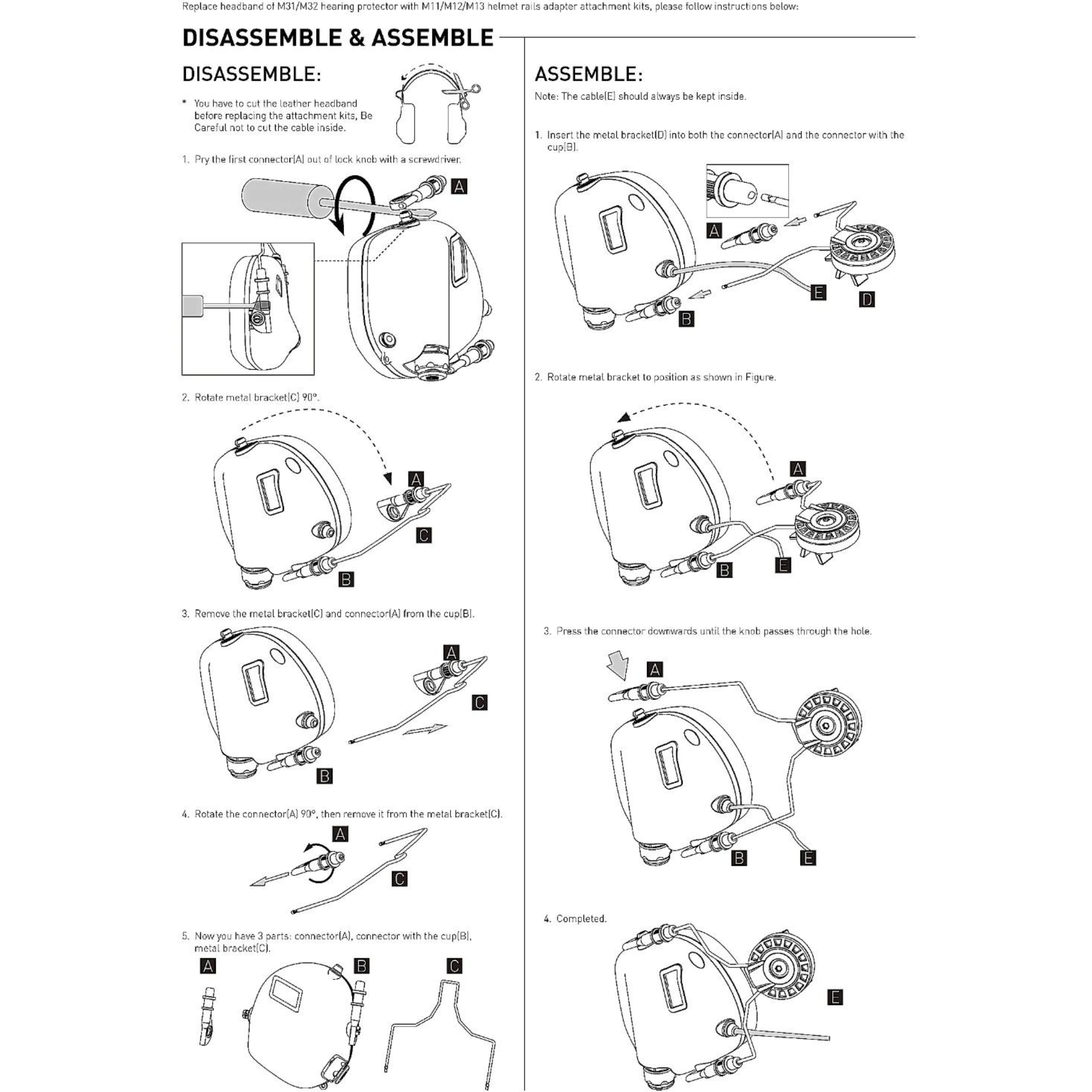 Adaptateur M11/ARC pour Casque Anti-Bruit