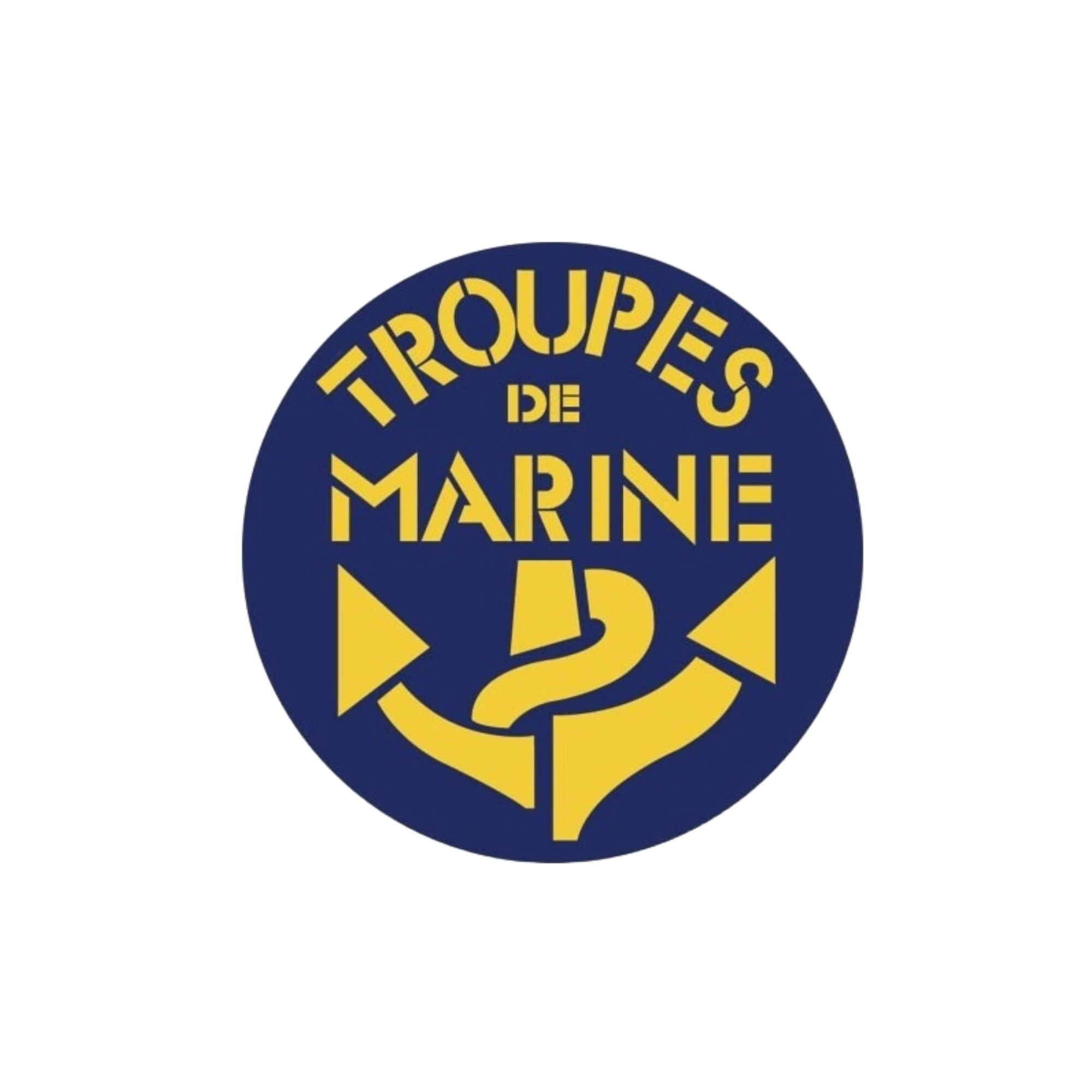 Autocollant Vitrophanie Rond Troupes de Marine