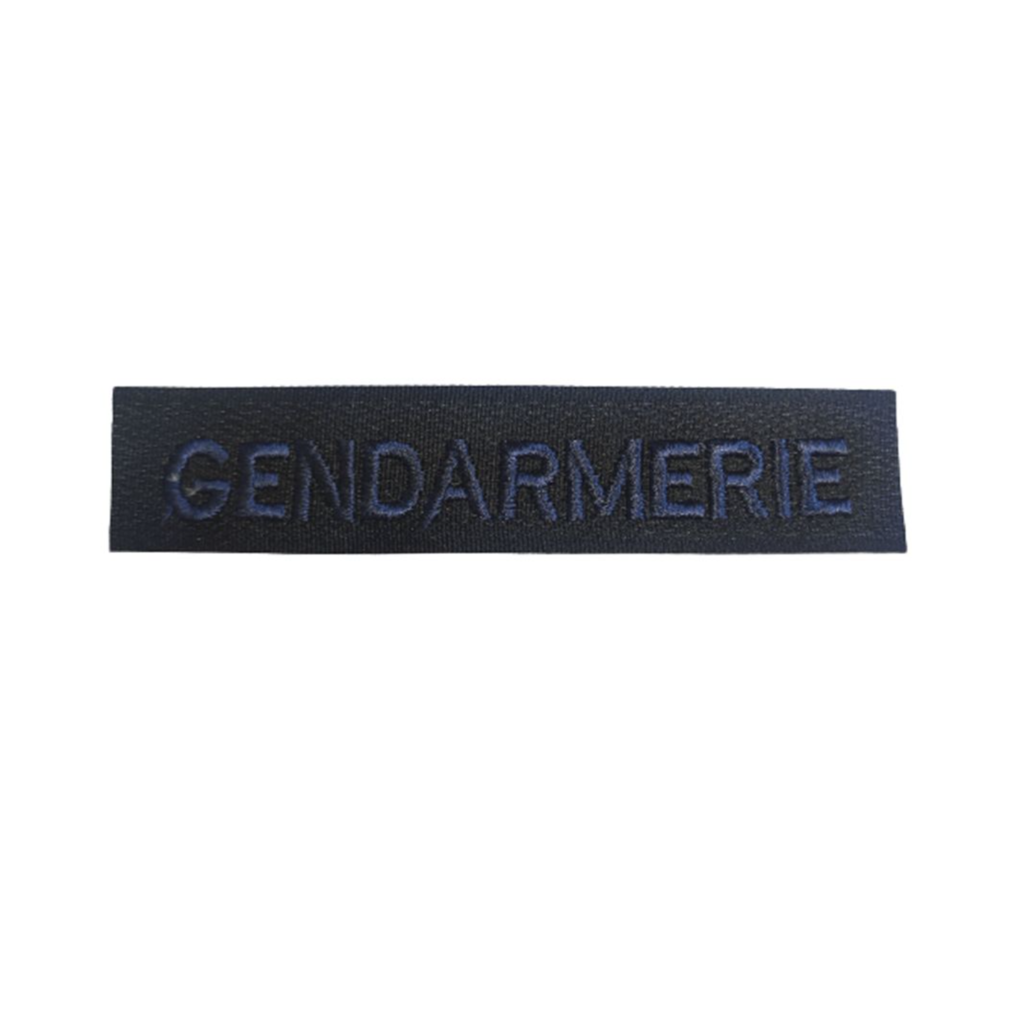 Bande Patro Gendarmerie Broderie Bleue Marine sur Tissu Noir