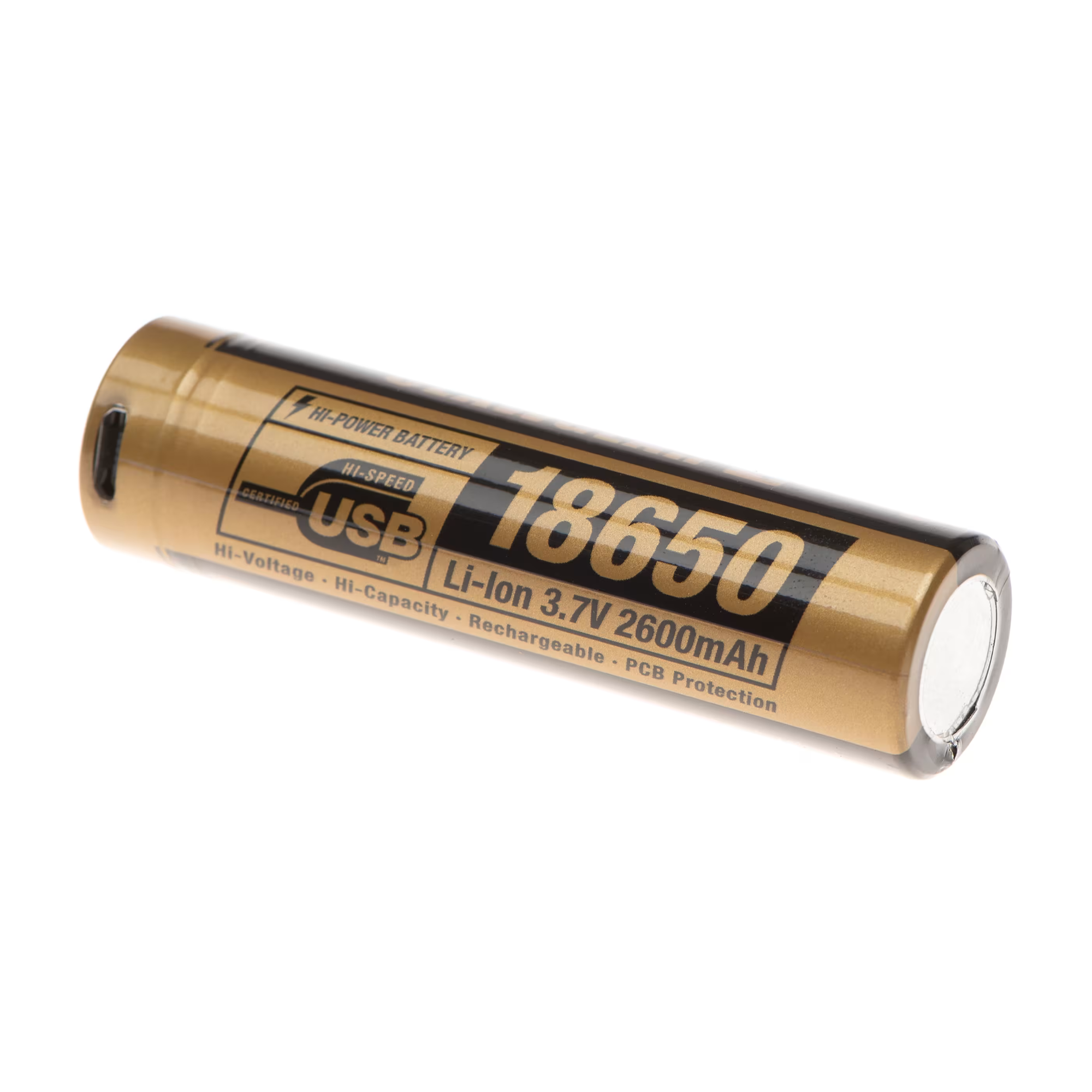 Batterie 18650 3.7V - 2600mAh avec Port Micro-USB