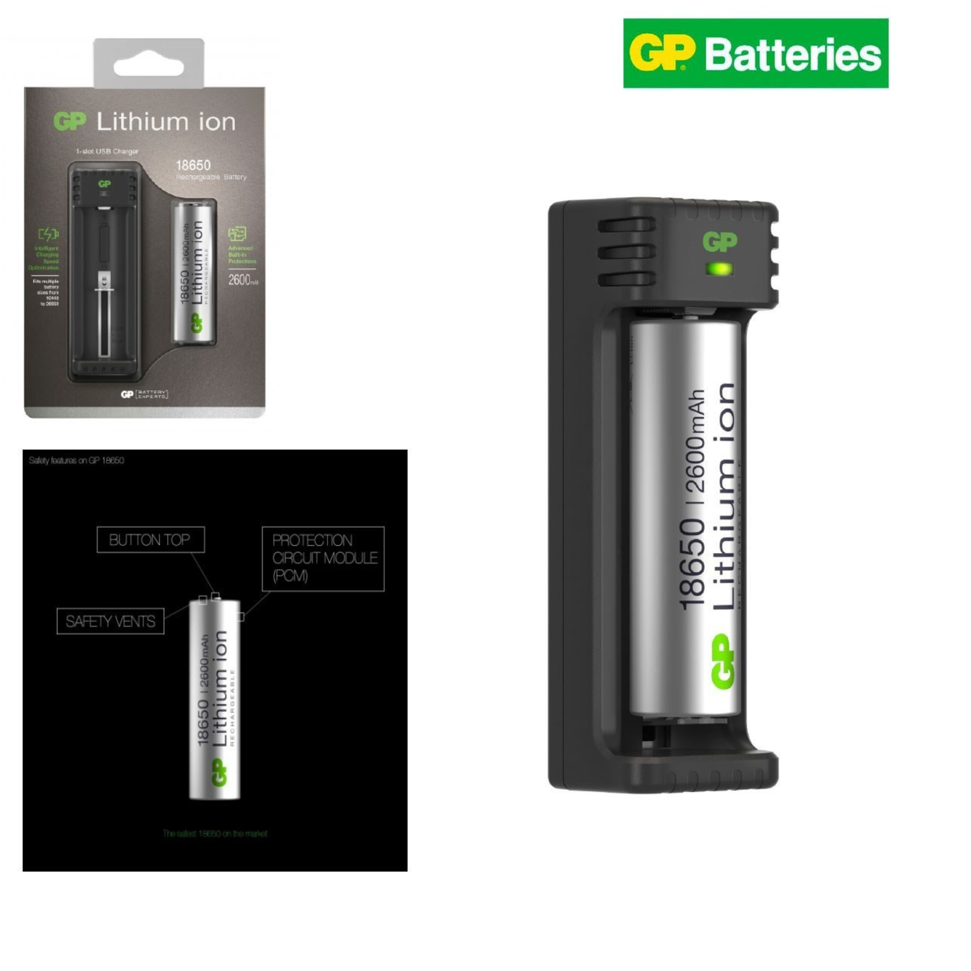 Chargeur USB pour Piles Lithium Ion