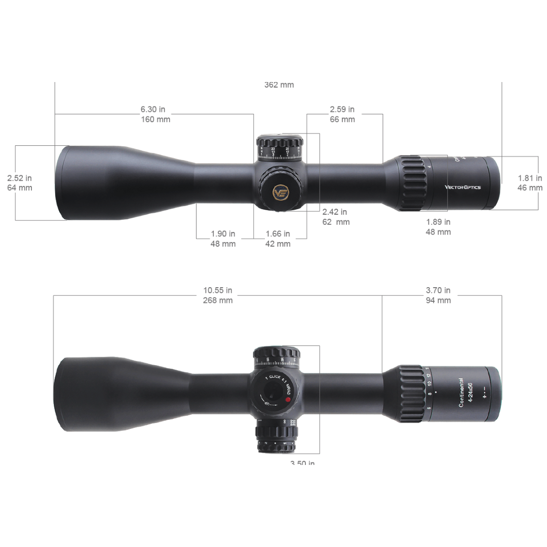 Lunette Continental x6 4-24x56 FFP – PRS & Long Range