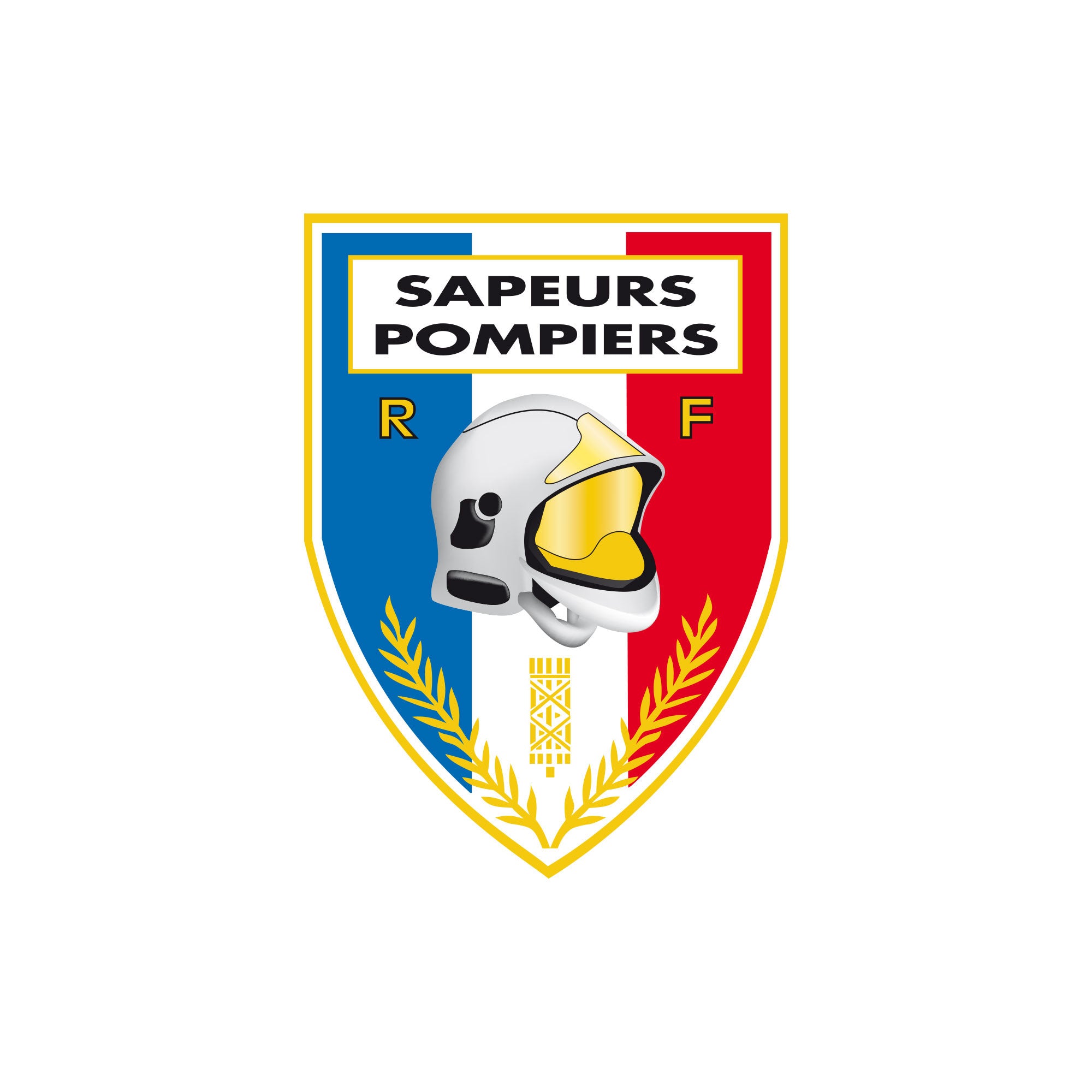 Autocollant Vitrophanie en Forme de Blason Sapeurs Pompiers