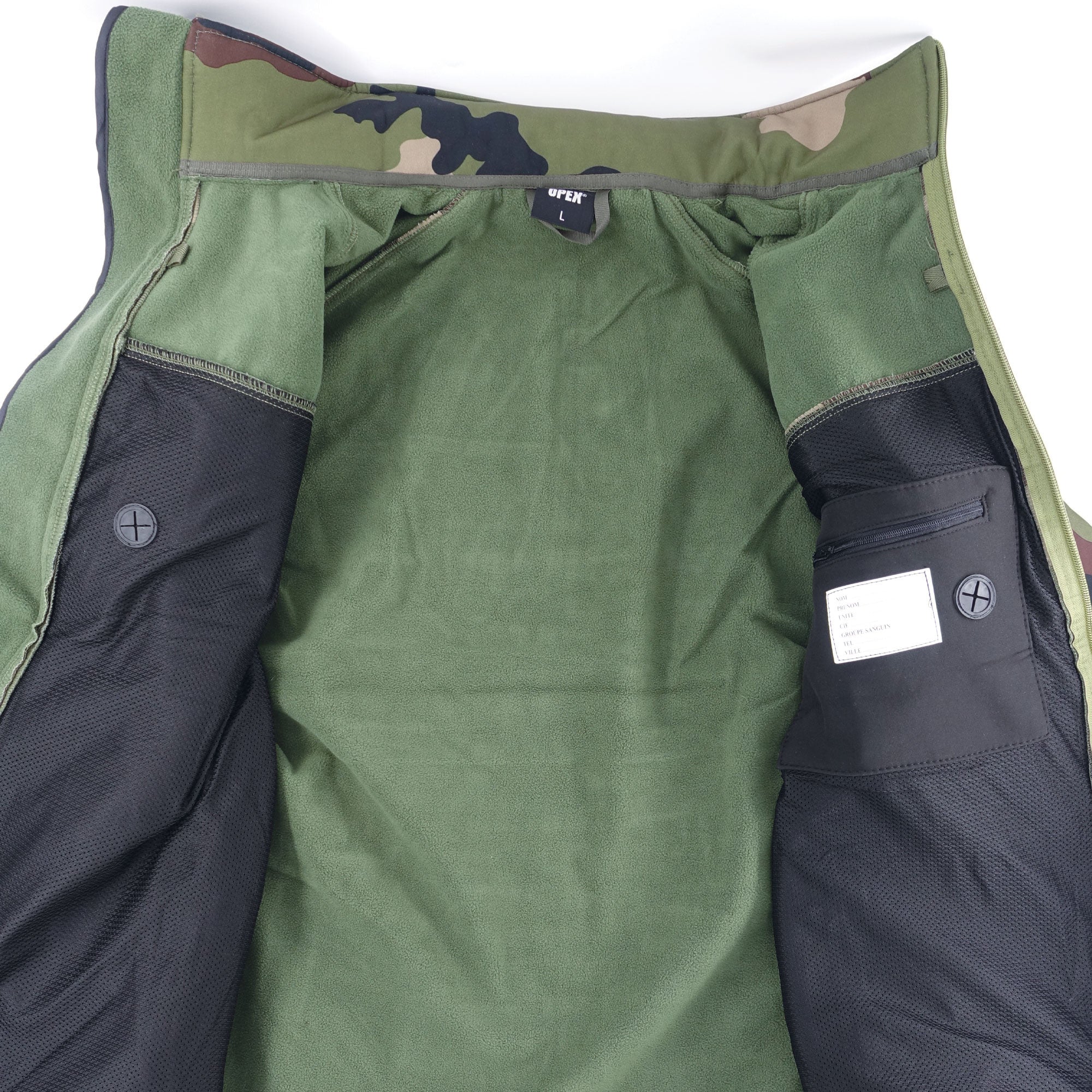 Veste Softshell 3 Couches Camouflage Centre Europe