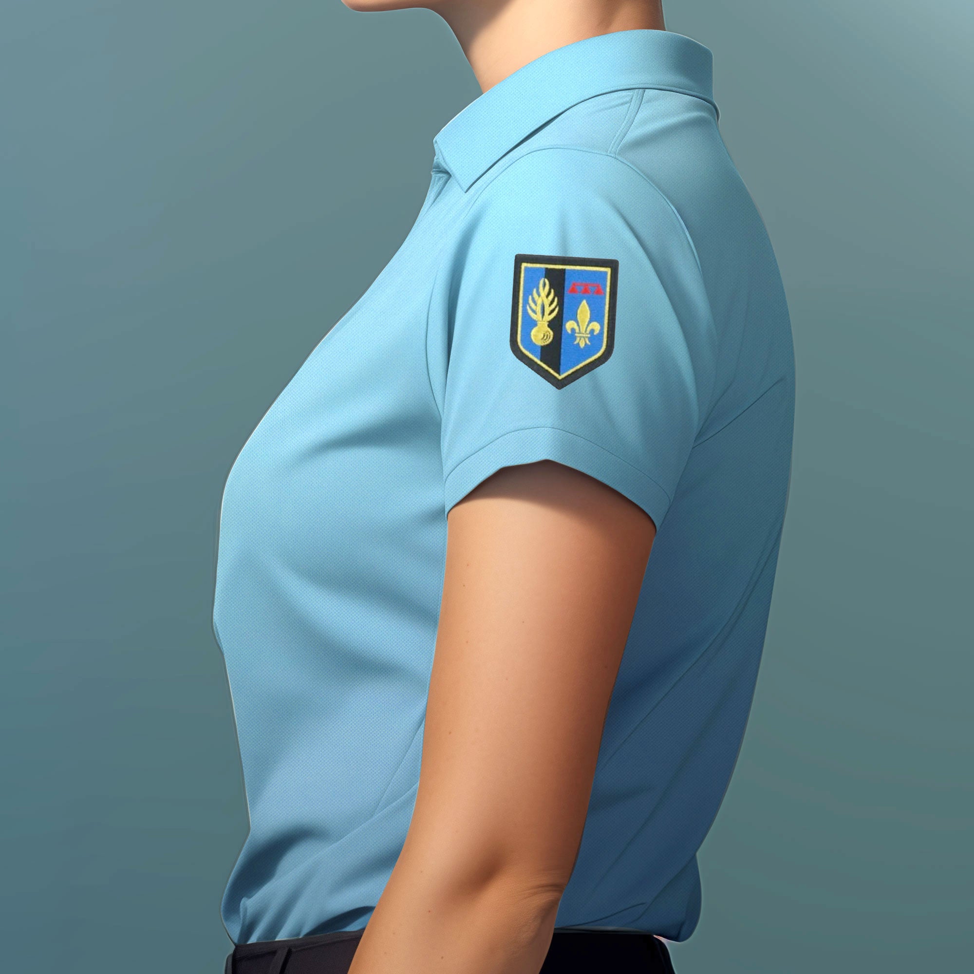 Polo Gendarmerie Bleu Cooldry® Manches Courtes pour Femme