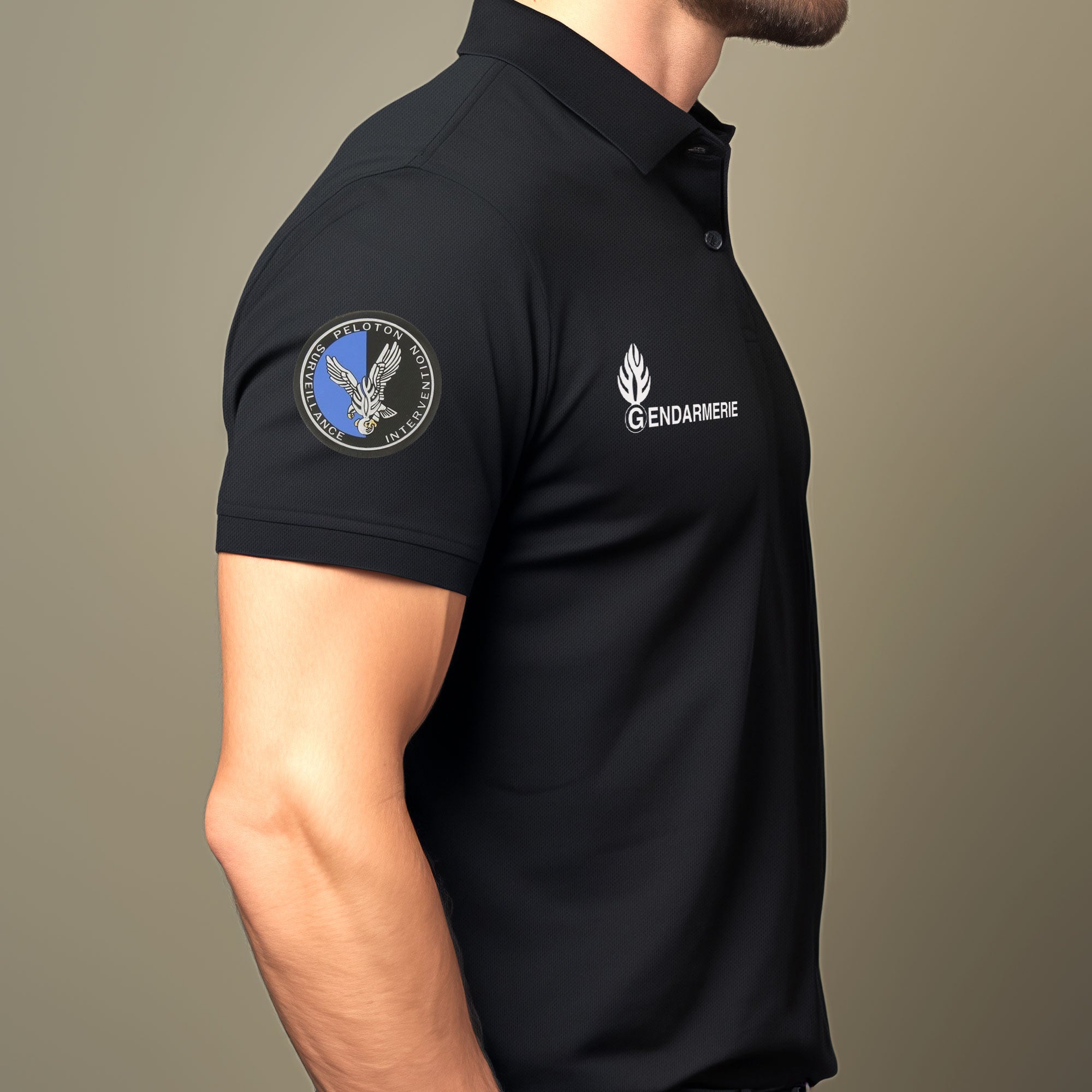 Polo Gendarmerie Noir Cooldry® Manches Courtes