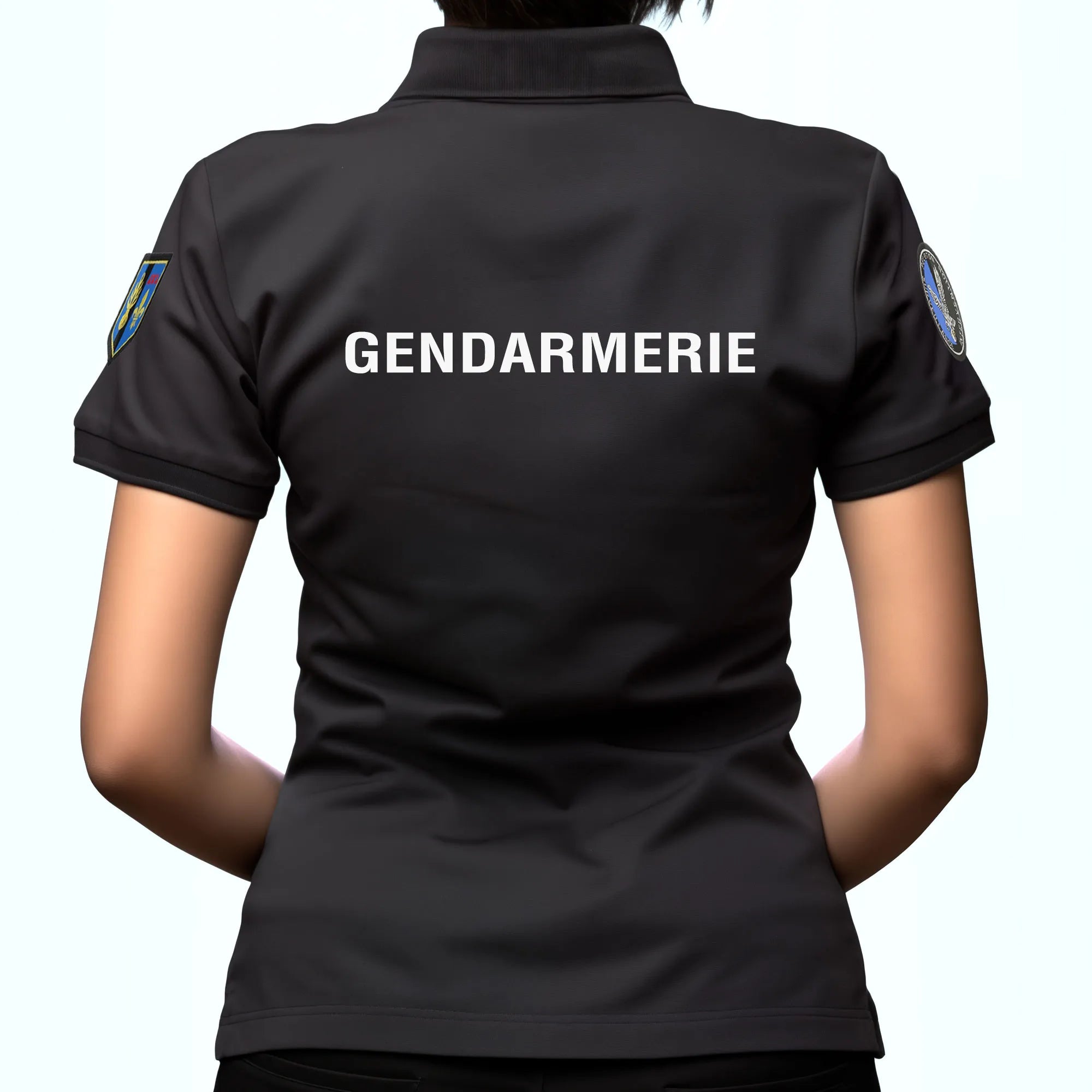 Polo Gendarmerie Noir Cooldry® Manches Courtes pour Femme