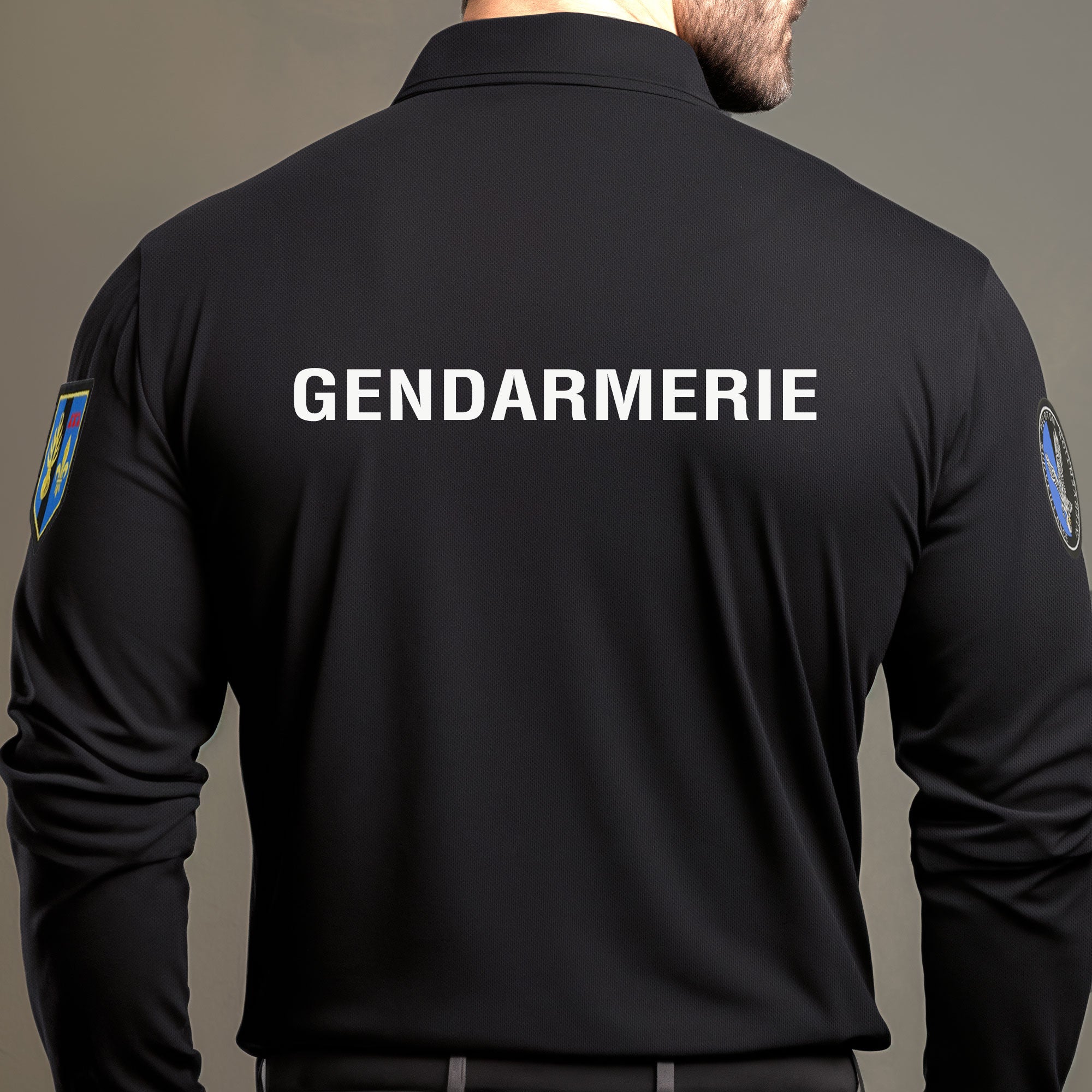 Polo Gendarmerie Noir Cooldry® Manches Longues