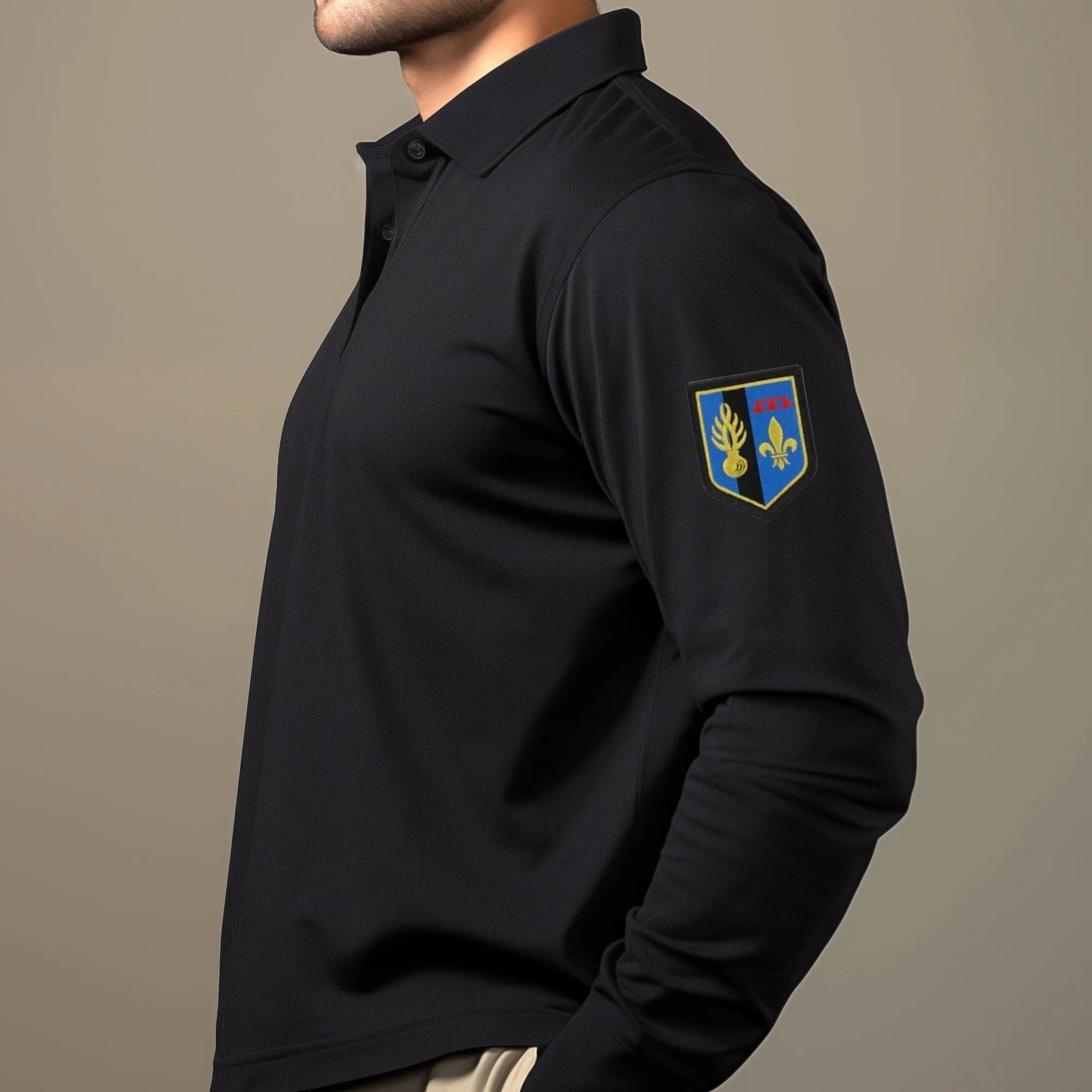 Polo Gendarmerie Noir Cooldry® Manches Longues