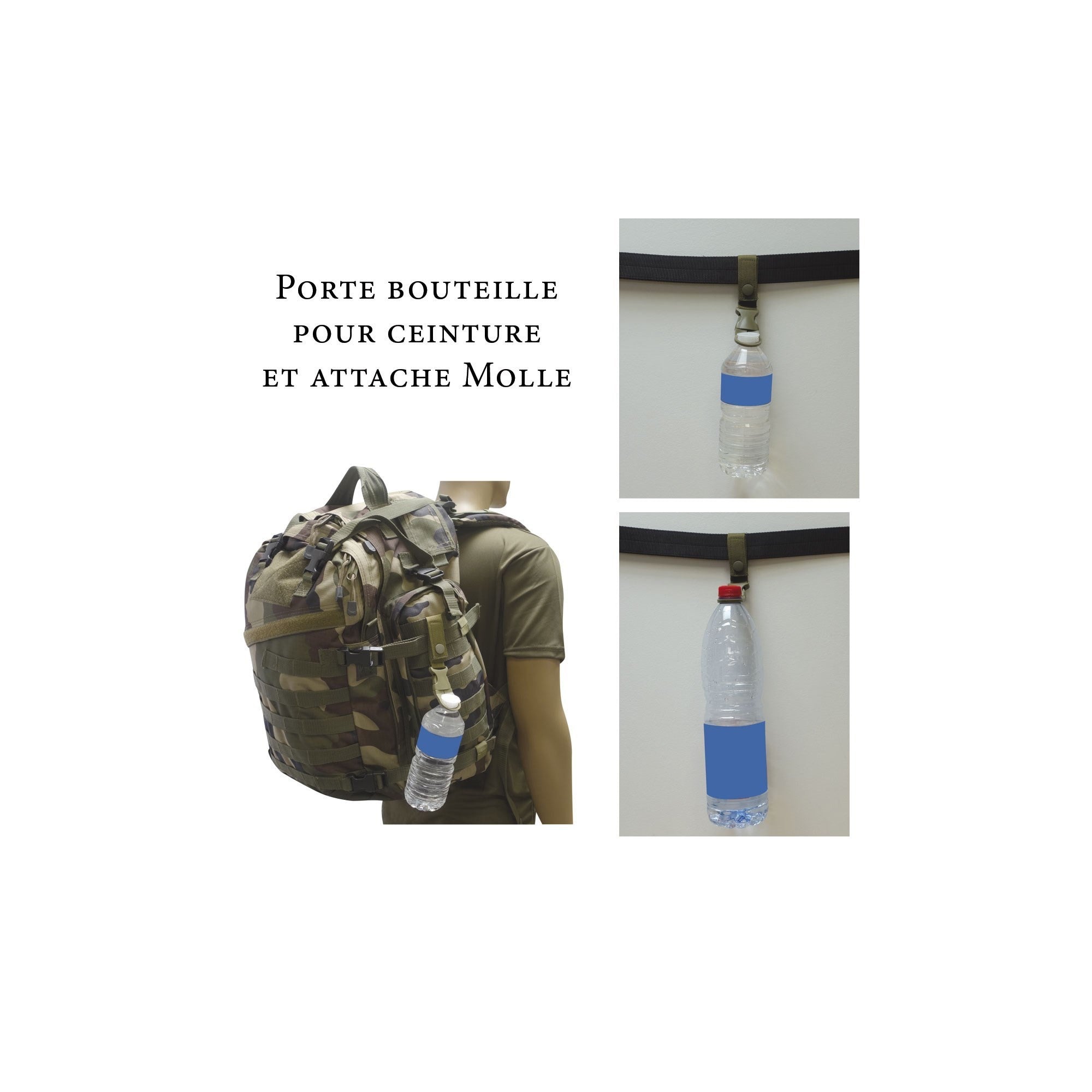 Porte Bouteille pour Ceinture avec Attache MOLLE