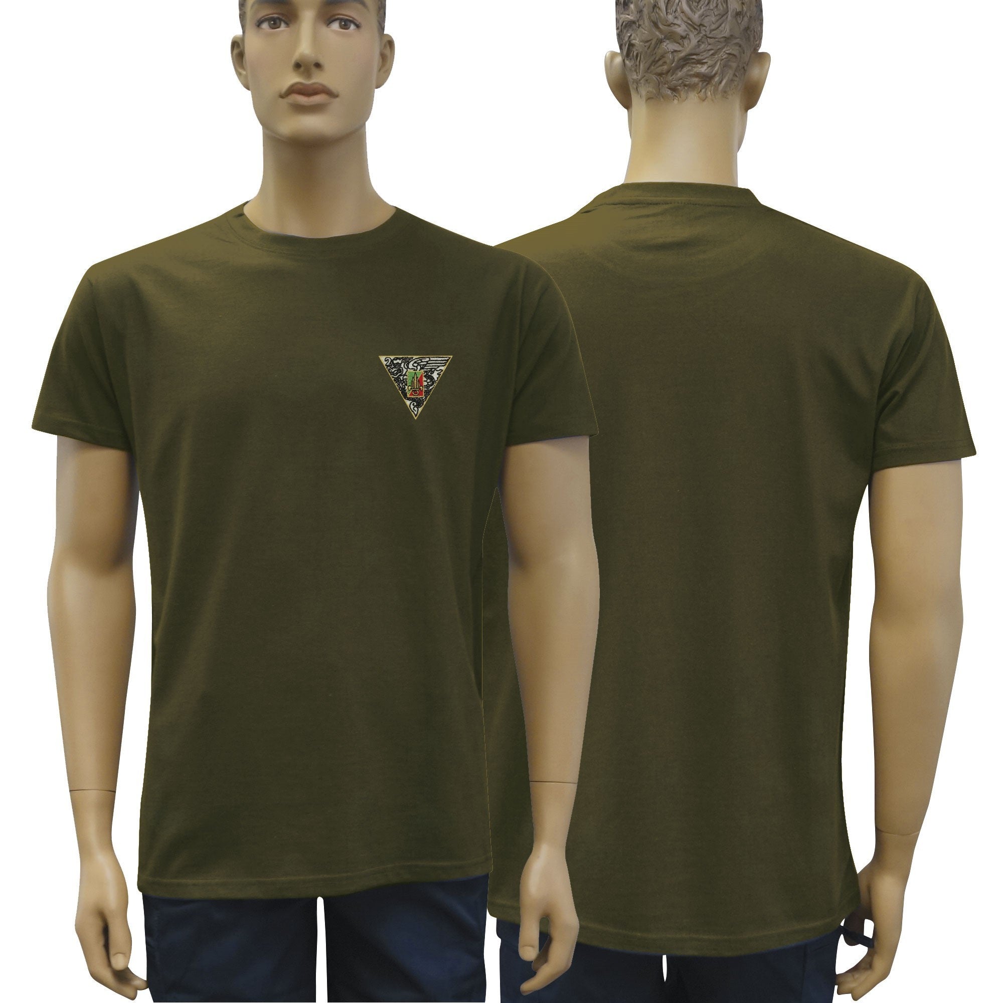 T-shirt Militaire Vert OD à Manches Courtes Brodé 2REP